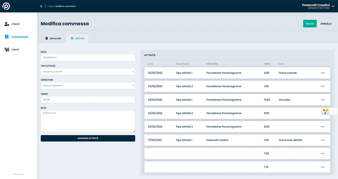 Software gestione commesse