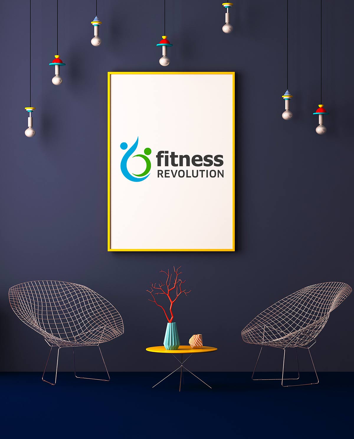 Logo Fitness Revolution Mockup